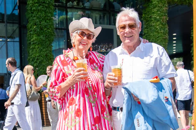 Dame Prue Leith and her husband John Playfair.