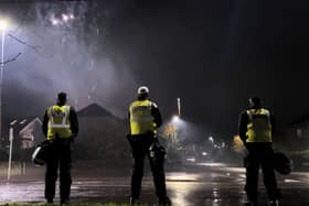 Police officers were on patrol on Bonfire Night 