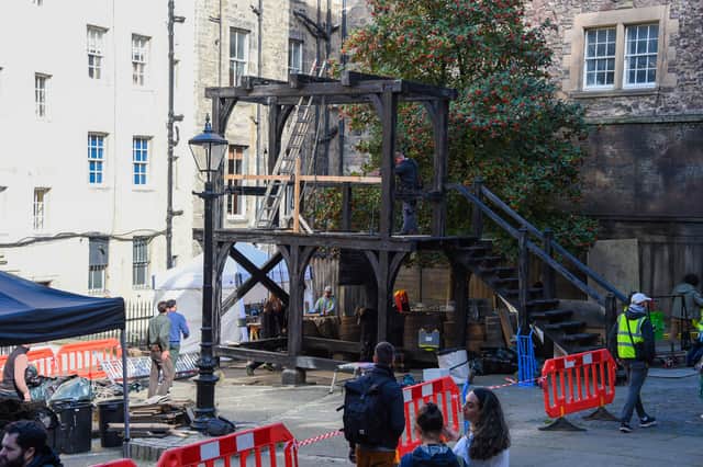 Scenes were  filmed at various locations, including Makars’ Court and Lady Stair’s Close in Edinburgh city centre