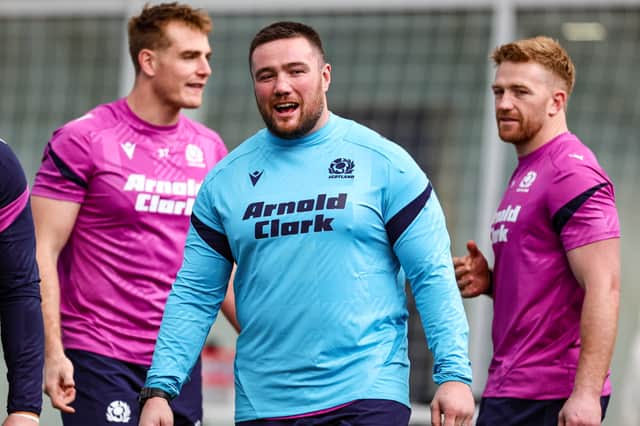 Zander Fagerson is back in full Scotland training ahead of the Test match against Argentina on Sunday.