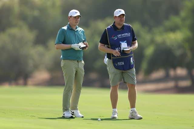 Bob MacIntyre and caddie Mike Burrow worked well together in the first round of the DP World Tour Championship  at Jumeirah Golf Estates in Dubai