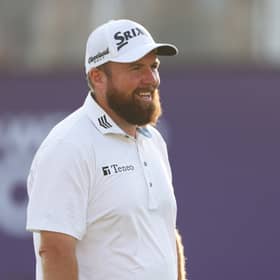 Shane Lowry smiles on the 18th green on day two of the DP World Tour Championship at Jumeirah Golf Estates in Dubai