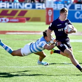Darcy Graham in action for Scotland against Argentina during the USA Sevens in Las Vegas in 2018.
