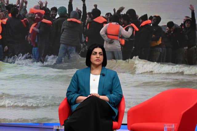 Home Secretary Shabana Mahmood appearing on the BBC1 current affairs programme, Sunday with Laura Kuenssberg