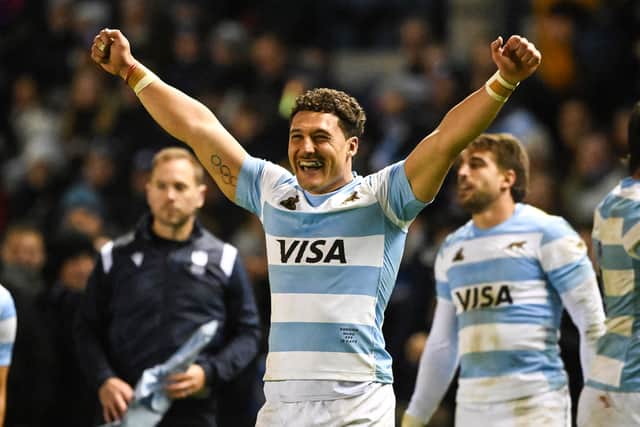 Argentina's Rodrigo Isgro at full time after the win over Scotland.