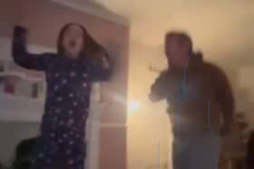 Katy Reid captures husband and daughter's reaction to World Cup qualification 