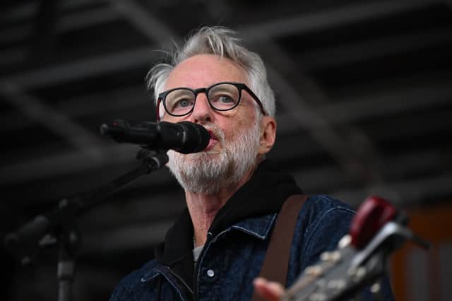 Billy Bragg performing in 2025.
