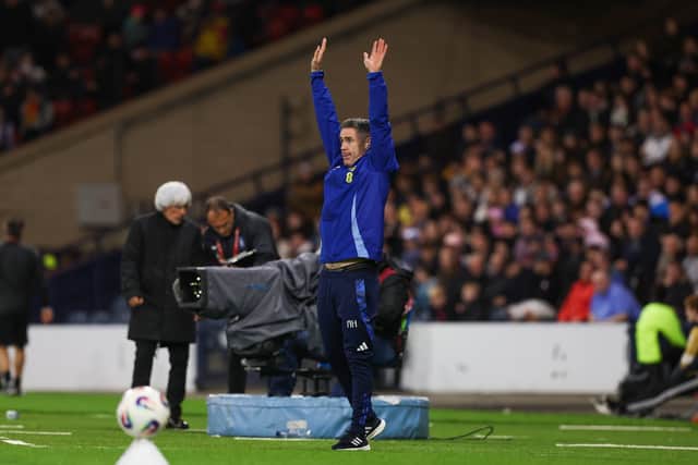 Scotland set-piece coach Andrew Hughes has been credited with the routine which led to the second goal in the 4-2 win over Denmark. (Photo by Craig Williamson / SNS Group)