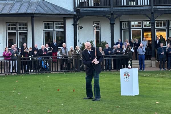 George McLeod marks his 100th birthday by ‘driving-in’ at Royal Burgess Golfing Society in Edinburgh