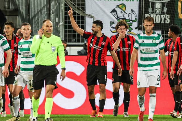FC Midtjylland's Martin Erlic celebrates scoring in the 3-1 win over Celtic at the MCH Arena on November 6. (Photo by Craig Williamson / SNS Group)