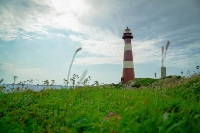 Hellisøy Lighthouse, Fedje is on the North Sea hiking trail.