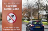 A sign designating a firework control zone in Edinburgh
