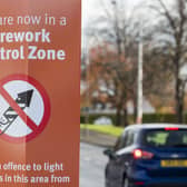 A sign designating a firework control zone in Edinburgh