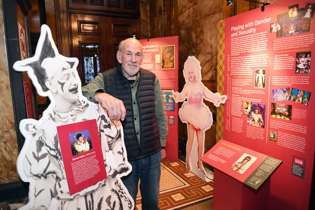 Panto exhibition designer designer Bill Macpherson sees installation in Glasgow City Chambers take shape.
