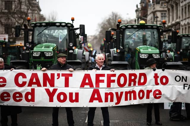 Farmers protest against changes to inheritance tax in Whitehall earlier this year (Picture: Henry Nicholls)