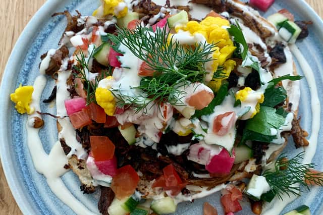 The beef shawarma dish at Delamina