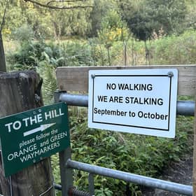 Signs deterring walkers on the North Chesthill Estate in Glenlyon.