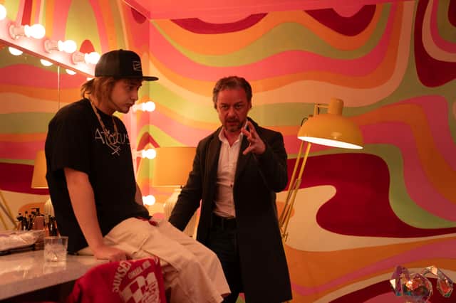 Director James McAvoy on the set of California Schemin'.