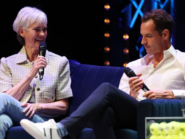 Andy Murray and his mother Judy Murray during a show about his career at the SEC Armadillo in Glasgow, Scotland earlier this year (Picture: Ian MacNicol)