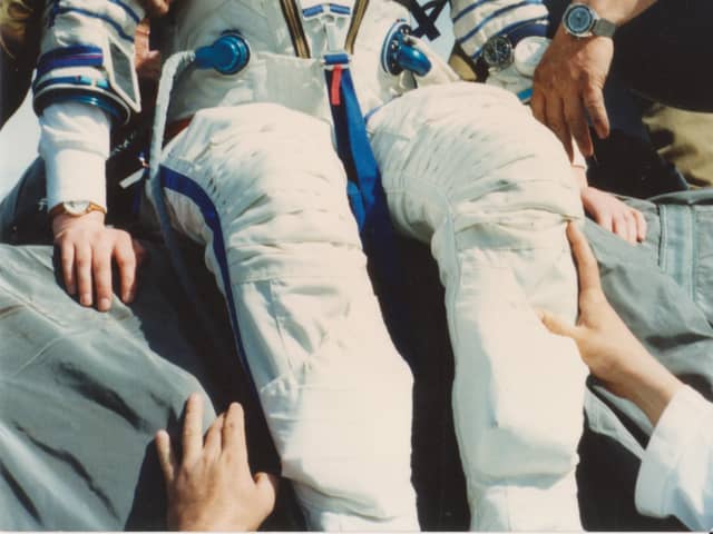 Helen Sharman returning from Mir in 1991.