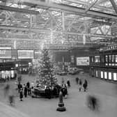 Christmas lights at Glasgow Central Station in December 1965 
