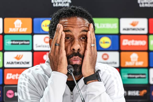 Celtic manager Wilfried Nancy spoke to the media ahead of the Europa League match against Roma. (Photo by Ross MacDonald / SNS Group)