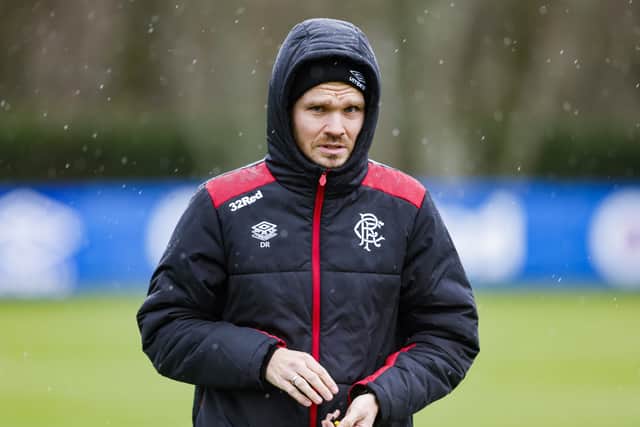 Head coach Danny Rohl during a Rangers training session on Wednesday ahead of the trip to Hungary to face Ferencvaros. (Photo by Mark Scates / SNS Group)