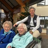 Lissa McIntyre (top) and two of her clients, Stevie Gray (left) and Helen Crabbie (right)