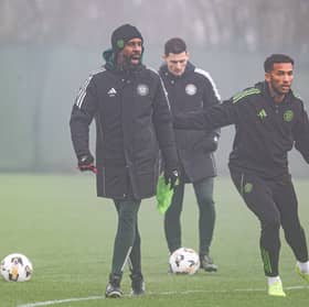 Celtic manager Wilfried Nancy during a training session at Lennoxtown on Tuesday. (Photo by Craig Williamson / SNS Group)