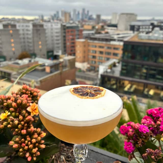 Cocktails are served with a view at Hyatt Place, Whitechapel, London.