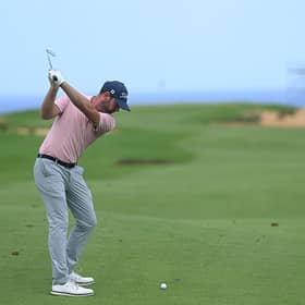 Scott Jamieson in action during the first round of the AfrAsia Bank Mauritius Open at Heritage La Reserve Golf Club in Bel Ombre, Mauritius