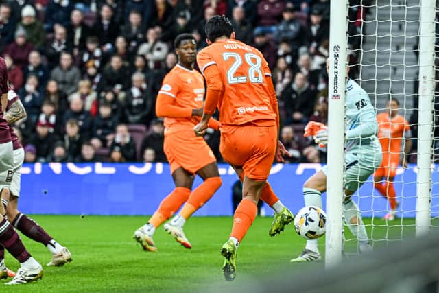 Rangers' Bojan Miovski was deemed offside when he tapped home Manny Fernandez's header.