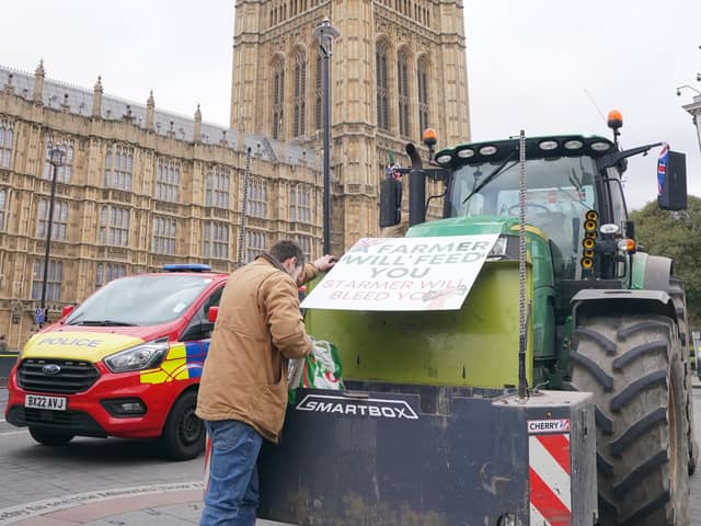 Farmers have been regularly seen demonstrating in their tractors in Westminster