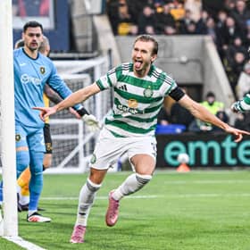 Benjamin Nygren scored twice as Celtic defeated Livingston 4-2.
