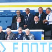 Greenock Morton chairman John Laird (back, right) alongside fellow board members during a match at Cappielow Park. (Photo by Roddy Scott / SNS Group)