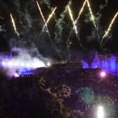 Hogmanay fireworks over Edinburgh Castle.