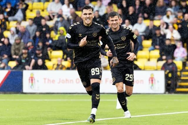 Alexandros Kyziridis grabbed an injury-time winner for Hearts against Livingston in August.
