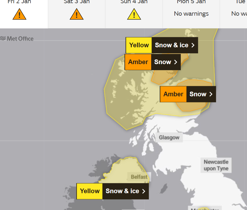 Is it going to snow in Scotland this weekend?