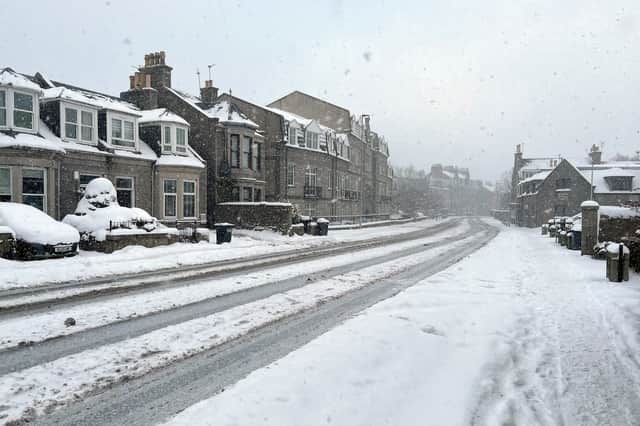 Wintry conditions in Aberdeen on Sunday