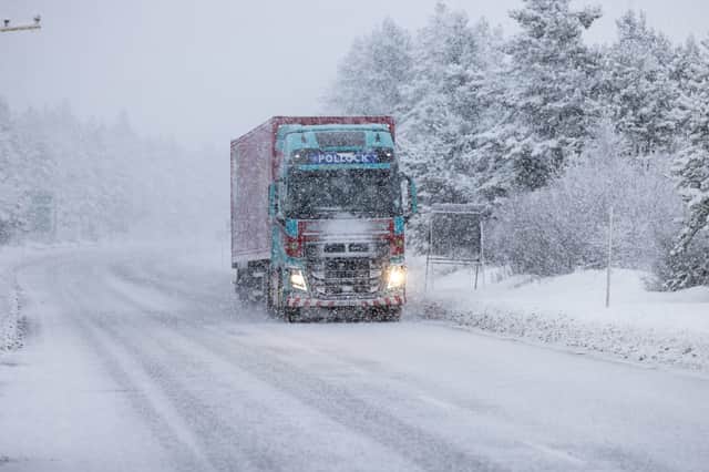 A snowy A9 in the Highlands on Wednesday