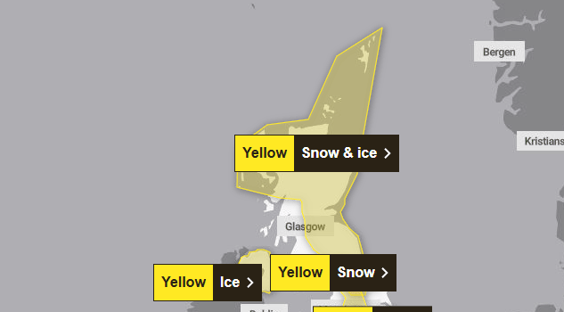 The Met Office has issued an updated yellow weather warning for Friday 