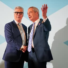 Malcolm Offord, left, and Reform UK leader Nigel Farage