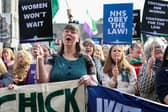 Protesters call on the Scottish Government to enforce the Supreme Court ruling on gender outside the Scottish Parliament (Picture: Jeff J Mitchell)