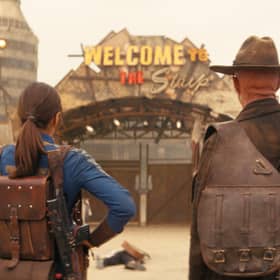 Ella Purnell (Lucy MacLean), Walton Goggins (The Ghoul) in Fallout season 2