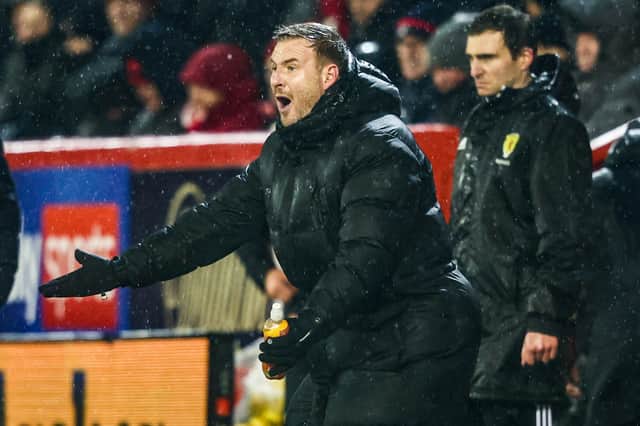 Aberdeen interim manager Peter Leven during the 2-0 defeat by Rangers at Pittodrie. (Photo by Craig Foy / SNS Group)