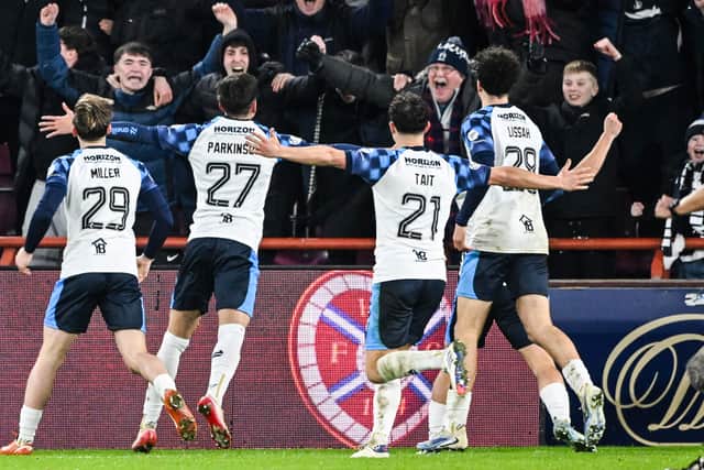 Falkirk defeated Hearts in the Scottish Cup at Tynecastle.