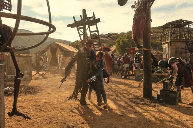 Walton Goggins (The Ghoul) and Ella Purnell (Lucy MacLean) in Fallout season 2