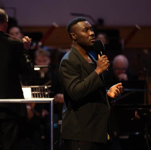 Edinburgh-based James Emmanuel sings A Man’s a Man for A’ That at the City Halls, Glasgow. 