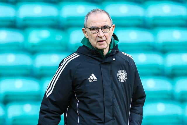 Celtic manager Martin O'Neill during a training session at Celtic Park on Wednesday ahead of the trip Bologna in the Europa League. (Photo by Ross MacDonald / SNS Group)
