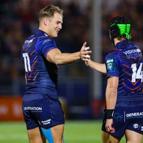 Edinburgh's Duhan van der Merwe (L) and Darcy Graham will both start against the Bulls on Friday.